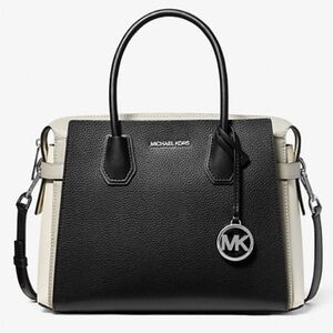 Michael Kors Medium Black and Cream Mercer Satchel NWOT